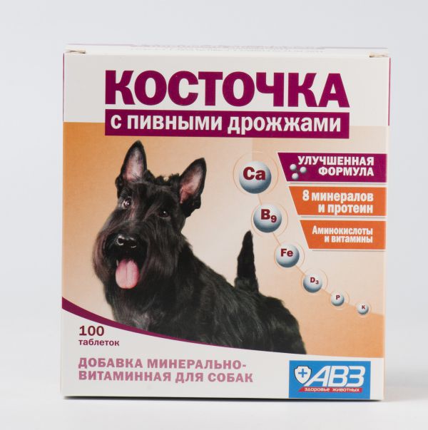 KOSTOCHKA TABLETS მულტივიტამინი ლუდის საფუარით ძაღლებისთვის