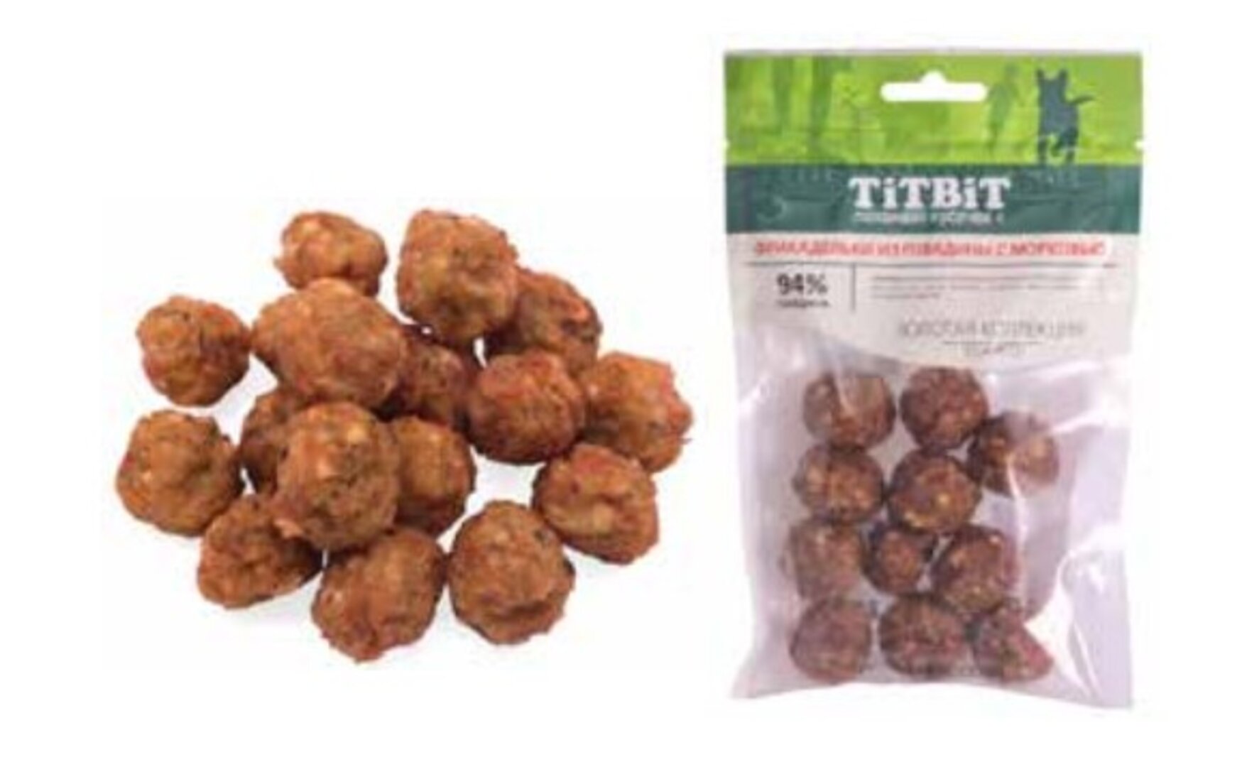 TiTBiT ტიტბიტის ოქროს კოლექცია - სასუსნაო ძაღლებისთვის ფრიკადელები საქონლის ხორცისგან სტაფილოთი