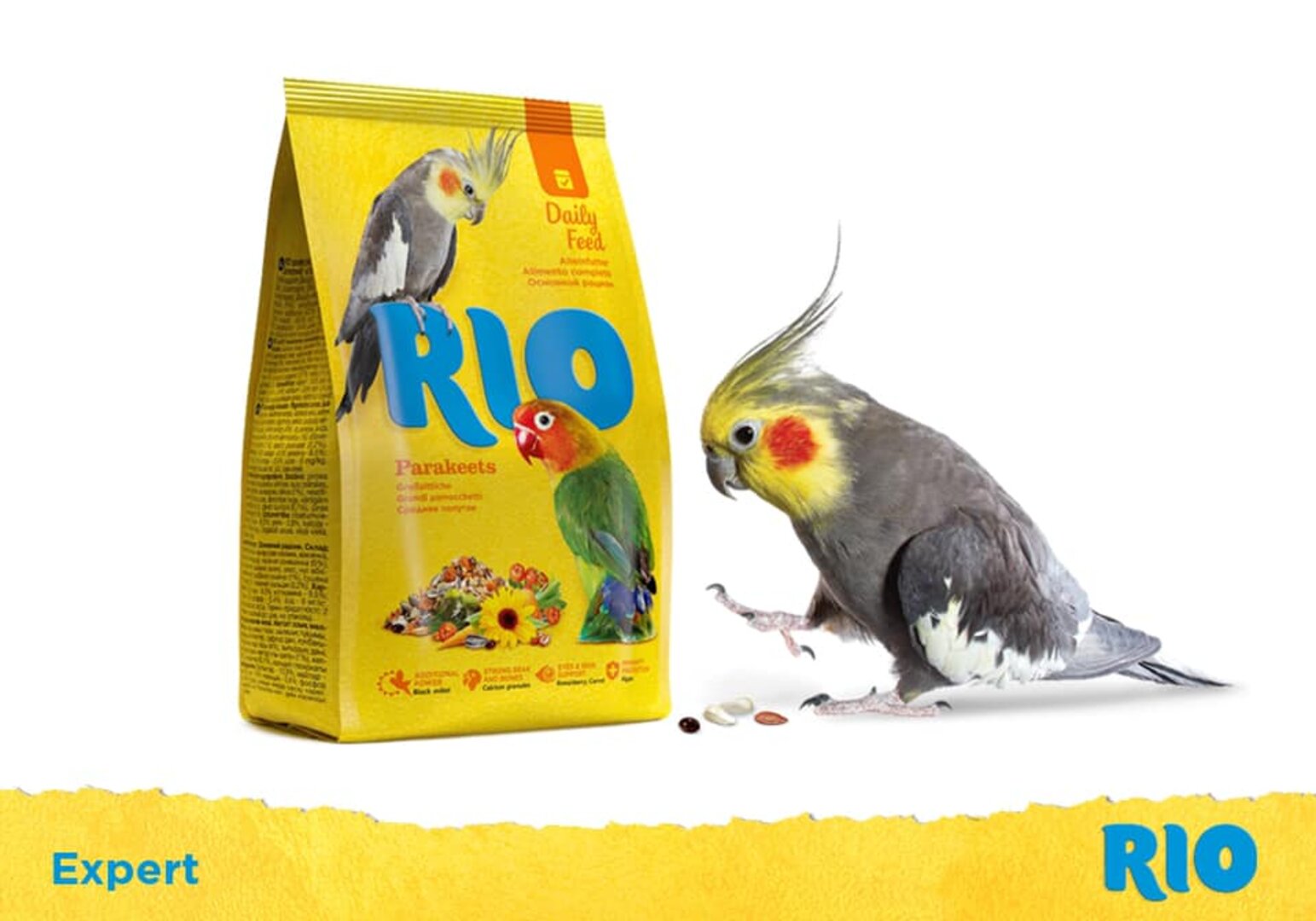 Rio რიო თუთიყუშის საკვები კორელას და გრძელკუდასთვის 