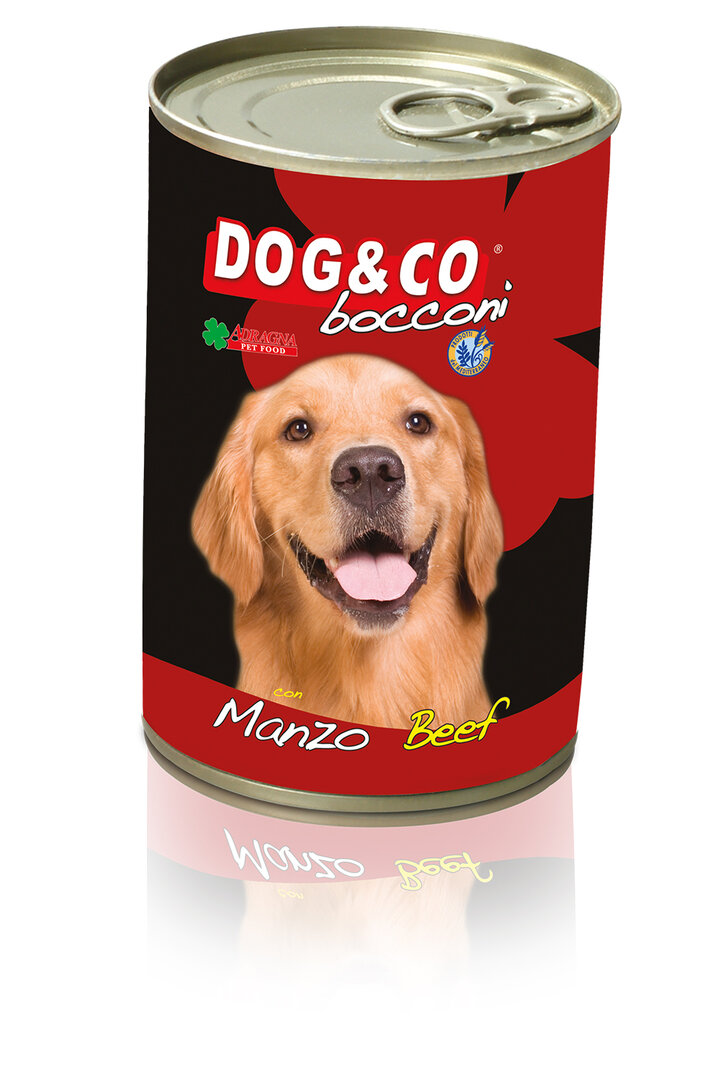 DOG&CO ძაღლის სველი საკვები საქონლის ხორცით